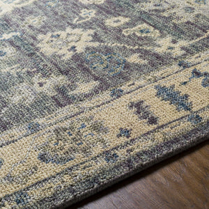 Surya Biscayne Handmade 2' X 3' Wool Rug - Luxurious Medium Pile With Fringe, Perfect For Any Room Charcoal Nz Wool Bsy2307-23