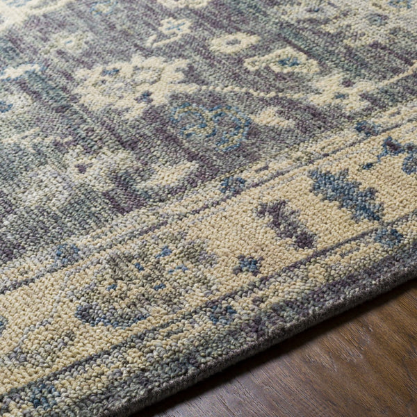 Surya Biscayne Handmade 2' X 3' Wool Rug - Luxurious Medium Pile With Fringe, Perfect For Any Room Charcoal Nz Wool Bsy2307-23