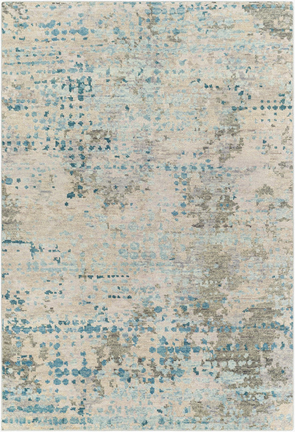 Surya Biscayne Handmade 2' X 3' Wool Rug - Luxurious Medium Pile With Fringe, Perfect For Any Room Deep Teal Nz Wool Bsy2308-23