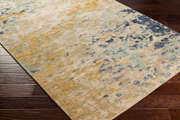 Surya Biscayne Handmade 2' X 3' Wool Rug - Luxurious Medium Pile With Fringe, Perfect For Any Room Mustard Nz Wool Bsy2311-23