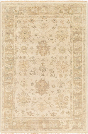 Surya Biscayne Handmade 2' X 3' Wool Rug - Luxurious Medium Pile With Fringe, Perfect For Any Room Light Beige Nz Wool Bsy2312-23