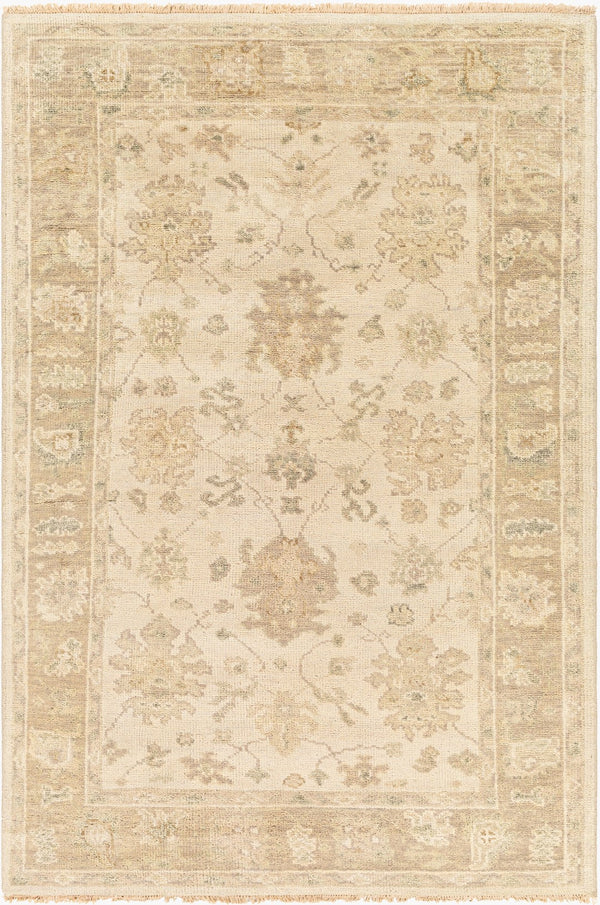 Surya Biscayne Handmade 2' X 3' Wool Rug - Luxurious Medium Pile With Fringe, Perfect For Any Room Light Beige Nz Wool Bsy2312-23