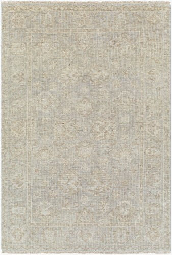 Surya Biscayne Handmade 2' X 3' Wool Rug - Luxurious Medium Pile With Fringe, Perfect For Any Room Light Slate Nz Wool Bsy2313-23