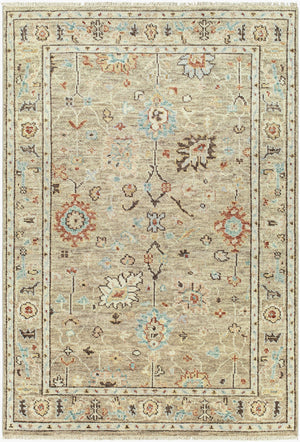 Surya Biscayne Handmade 2' X 3' Wool Rug - Luxurious Medium Pile With Fringe, Perfect For Any Room Tan Nz Wool Bsy2314-23