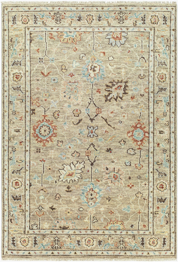 Surya Biscayne Handmade 2' X 3' Wool Rug - Luxurious Medium Pile With Fringe, Perfect For Any Room Tan Nz Wool Bsy2314-23