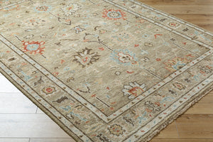 Surya Biscayne Handmade 2' X 3' Wool Rug - Luxurious Medium Pile With Fringe, Perfect For Any Room Tan Nz Wool Bsy2314-23