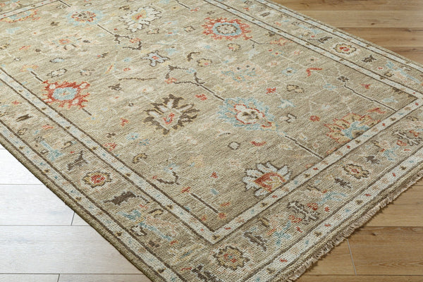 Surya Biscayne Handmade 2' X 3' Wool Rug - Luxurious Medium Pile With Fringe, Perfect For Any Room Tan Nz Wool Bsy2314-23