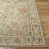 Biscayne BSY-2314 8' x 10' Handmade Rug BSY2314-810  Tan, Dark Brown, Yellow, Rose, Light Green, Light Gray Surya