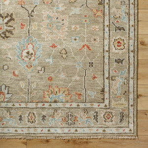 Biscayne BSY-2314 8' x 10' Handmade Rug BSY2314-810  Tan, Dark Brown, Yellow, Rose, Light Green, Light Gray Surya