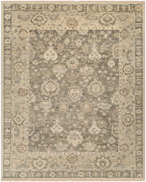 Surya Biscayne Handmade 2' X 3' Wool Rug - Luxurious Medium Pile With Fringe, Perfect For Any Room Olive Nz Wool Bsy2316-23