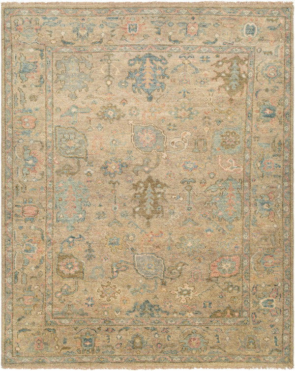 Biscayne BSY-2319 9' x 12' Handmade Rug BSY2319-912  Ice Blue, Blue, Taupe, Olive, Light Beige, Dusty Pink Surya