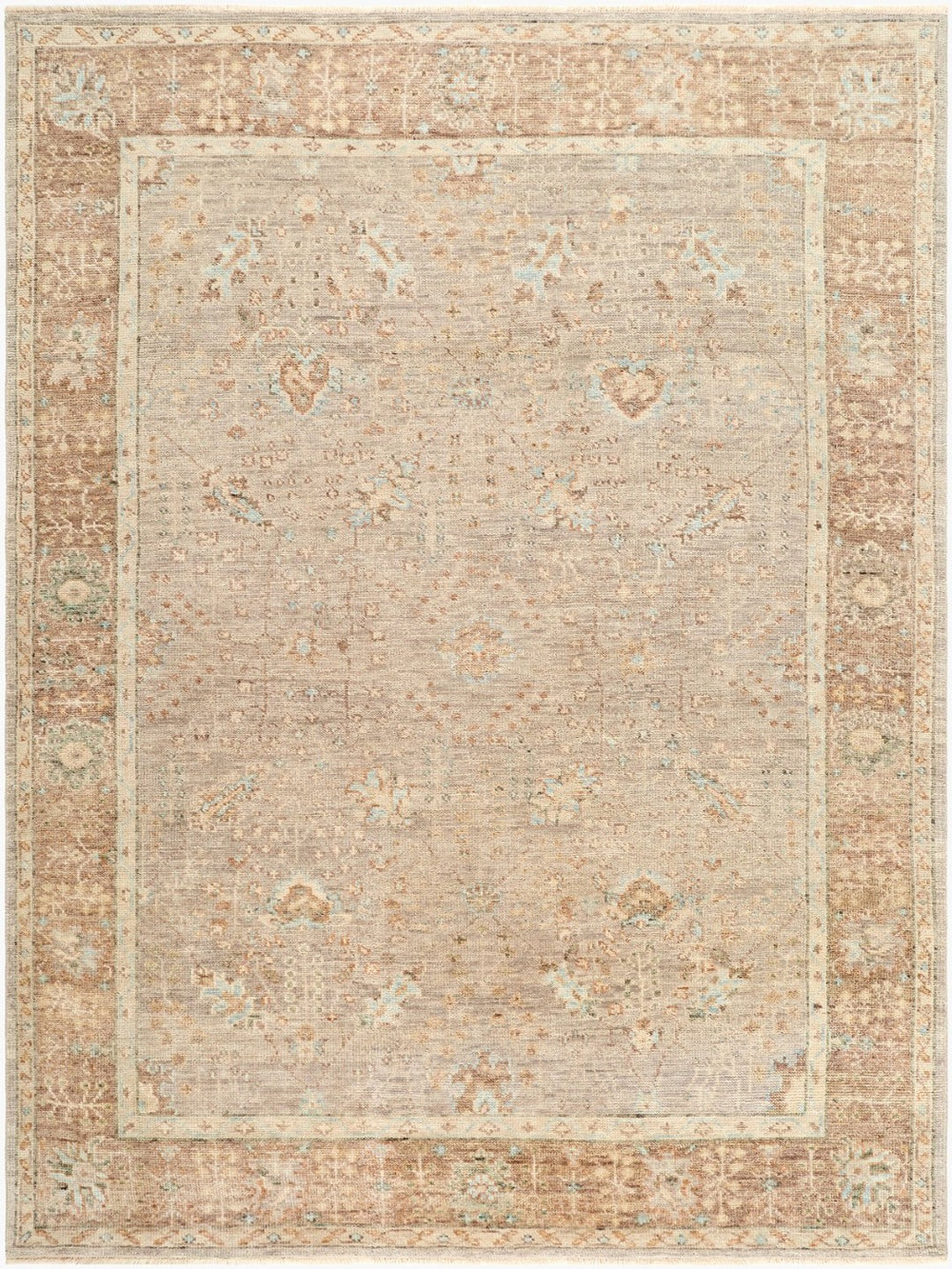 Surya Biscayne Hand Knotted Wool Accent Rug with Fringe Traditional Entryway Decor 6' x 9' Rectangle BSY2325-69
