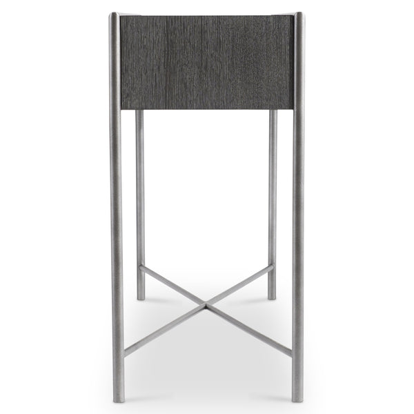 Bernhardt Bernhardt Outline Console Table Kohl Finish — 68" Wire‑Brushed Oak Top, Textured Steel Base, Modern Elegance 360920