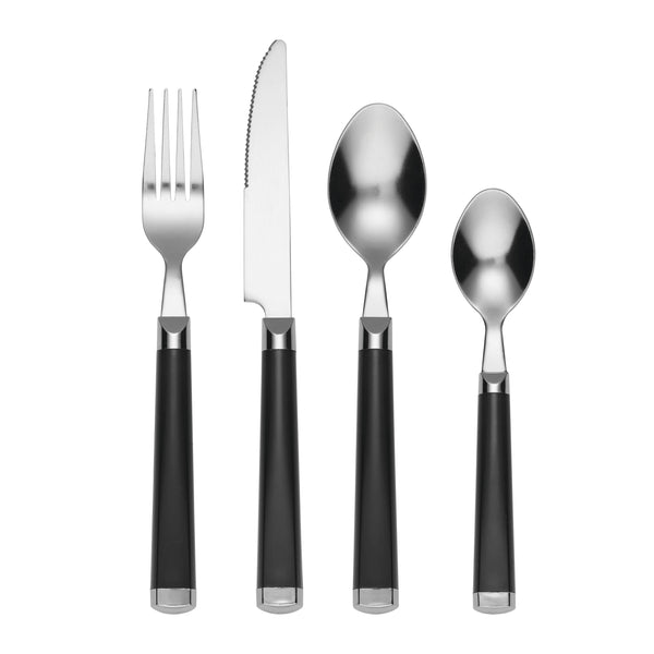 Lenox Cambridge Temptation Black Charcoal 16-Piece Flatware With Rack NO COLOR METAL 247616MD4