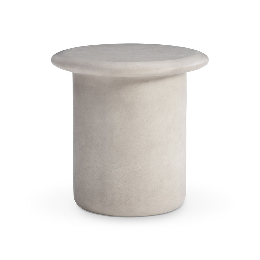 Bernhardt Bernhardt Modern Decliff Side Table In Pumice Cast Resin — Sculptural Pedestal Accent, 26"W X22"D 530130