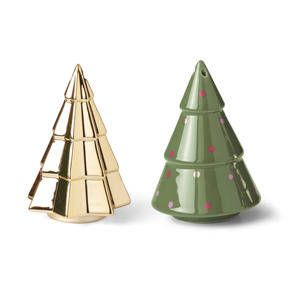 Lenox Kate Spade Figural Evergreen Tree Salt & Pepper Set Metallic, GOLD PORCELAIN 897066