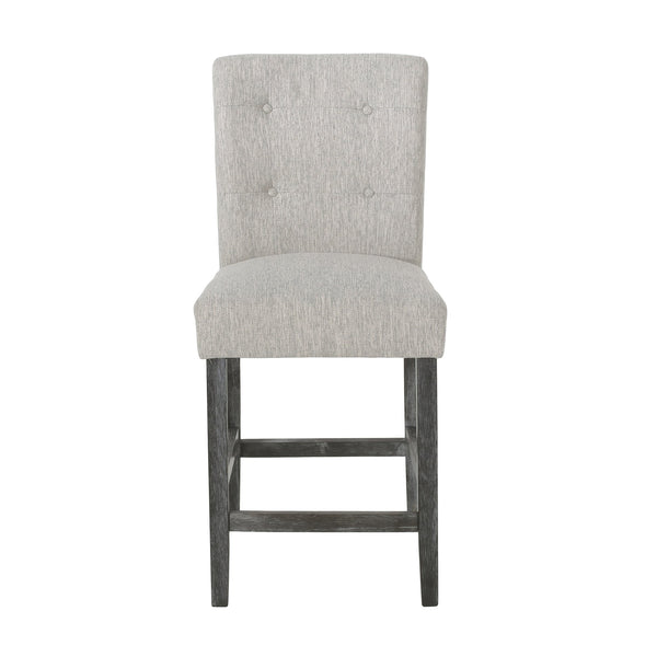 English Elm Christopher Knight Home® - Contemporary Button-Tufted Fabric Counter Stools Set of 2 with Espresso Legs, Waffle Stitch Comfort LIGHT GREY 71254.00LGRY