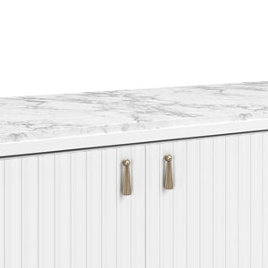 A.R.T. Furniture Eave Sideboard with Luxurious Stone Top for Contemporary Living Spaces and Elegant Storage Solutions White 436251-1866