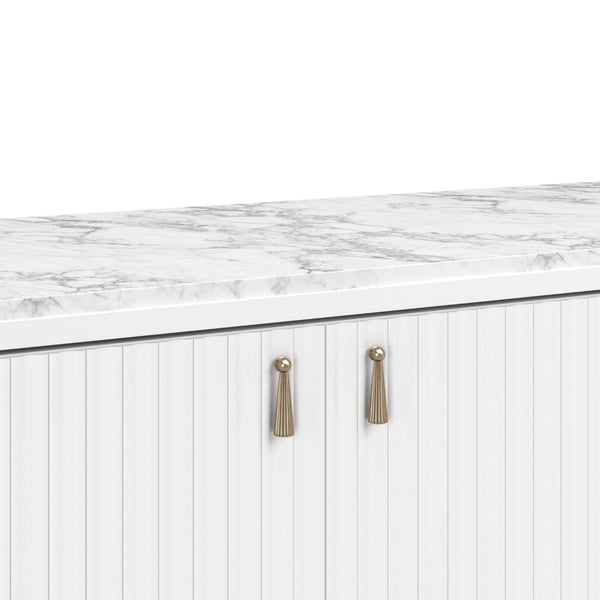 A.R.T. Furniture Eave Sideboard with Luxurious Stone Top for Contemporary Living Spaces and Elegant Storage Solutions White 436251-1866