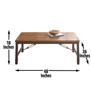 English Elm Steve Silver - Ashford Coffee Table - Rustic Industrial Design With Antique Honey Finish & Durable Iron Accents B081P157508-GIGA