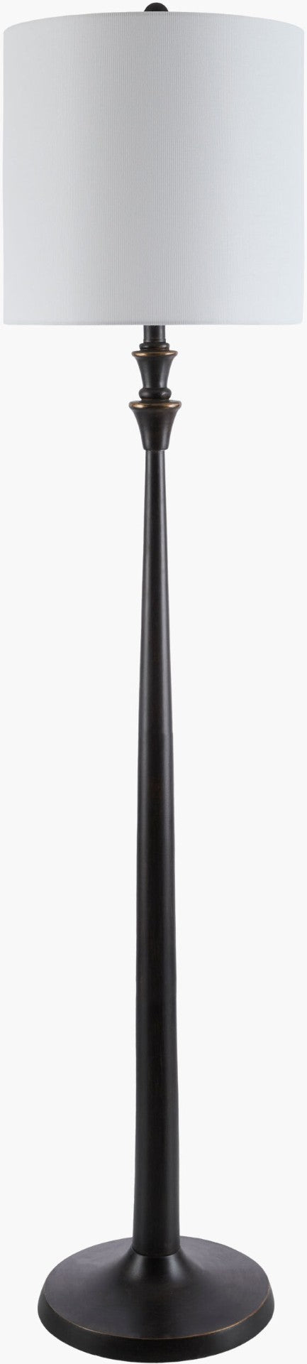 Livabliss Bettiny Industrial Rustic Arc Floor Lamp with Hand-painted Resin Base Linen Shade BTI-006