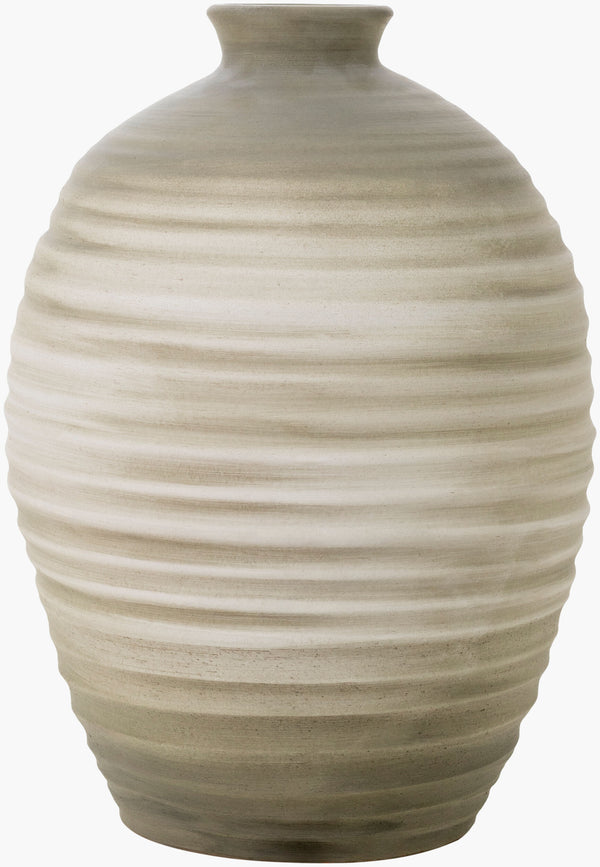 Surya Botija Bohemian Ceramic Vase - 13"H X 10"W X 10"D, Unique Global Decor Accent For Any Space Gray Ceramic Btj001-131010