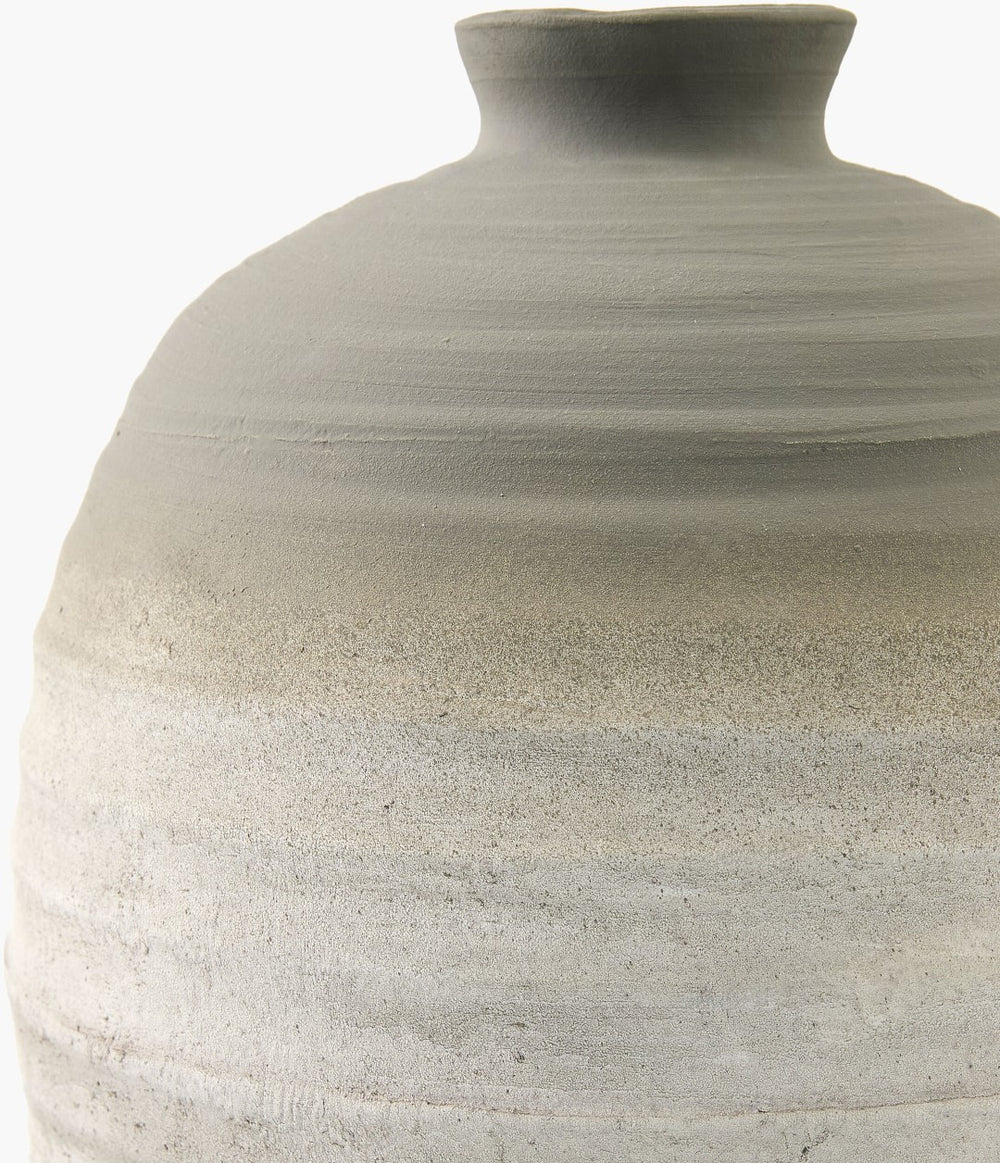 Surya Botija Bohemian Ceramic Vase - 13"H X 10"W X 10"D, Unique Global Decor Accent For Any Space Gray Ceramic Btj001-131010