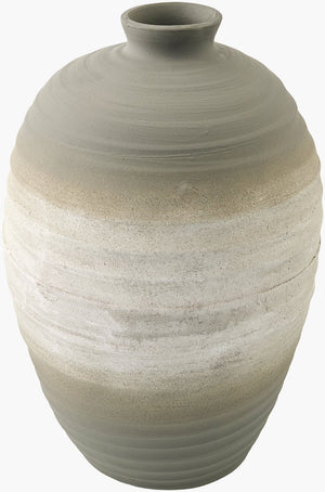 Surya Botija Bohemian Ceramic Vase - 13"H X 10"W X 10"D, Unique Global Decor Accent For Any Space Gray Ceramic Btj001-161010