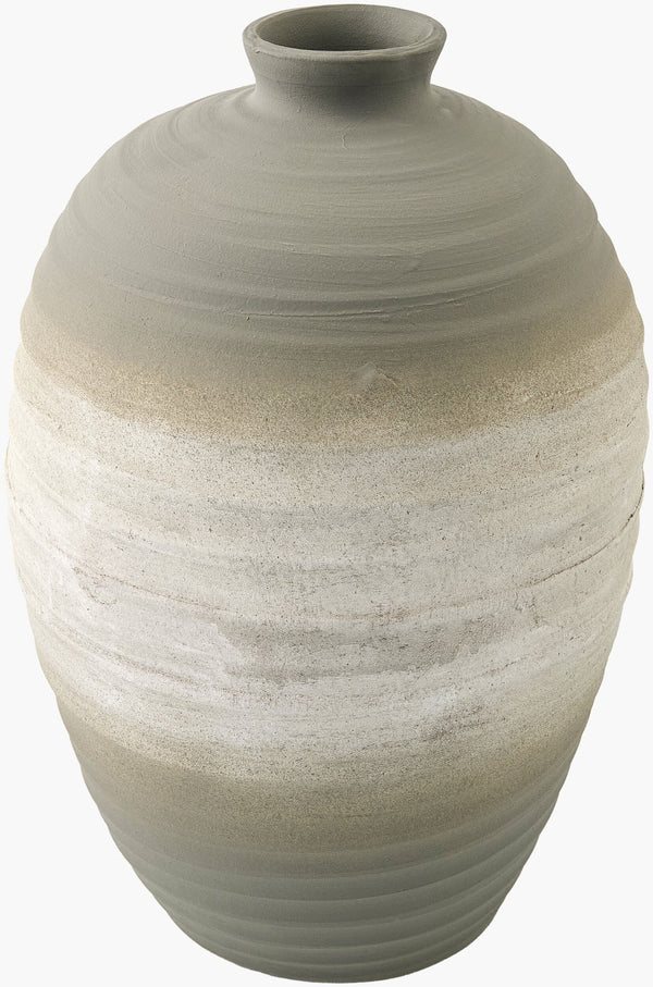 Surya Botija Bohemian Ceramic Vase - 13"H X 10"W X 10"D, Unique Global Decor Accent For Any Space Gray Ceramic Btj001-161010