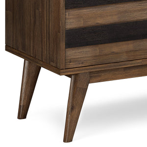 English Elm Clarkson Solid Acacia Sideboard Buffet in Rustic Aged Brown — 3 Drawers, 2 Adjustable Shelves, Mid-Century Storage B136P158777