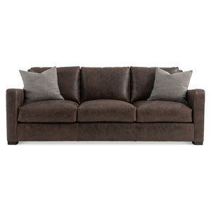 Bernhardt Bernhardt Ventura Leather Sofa With Tall Back, Swooping Arms & Three Deep Cushions For Timeless Comfort And Style 3516LO