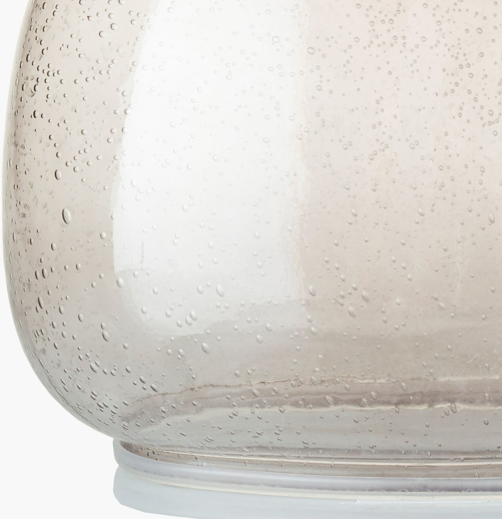 Surya Bentley 25"H Elegant Glass Accent Table Lamp With Linen Shade – Timeless Style For Any Room Body, Gray,Finial, Metallic ,Nickel,Harp, Metallic ,Nickel Glass,Linen,Polyester Btlp-001