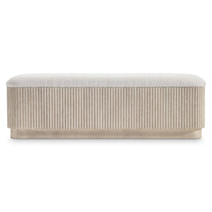Bernhardt Bernhardt Lucerne Upholstered Bench with Reeded Oak Base for Bedroom or Entryway 393506