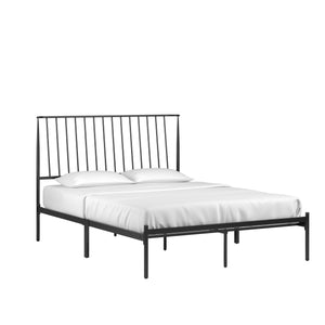 Homelegance By Top-Line Dante Metal Platform Bed with Curved Metal Headboard Black Metal