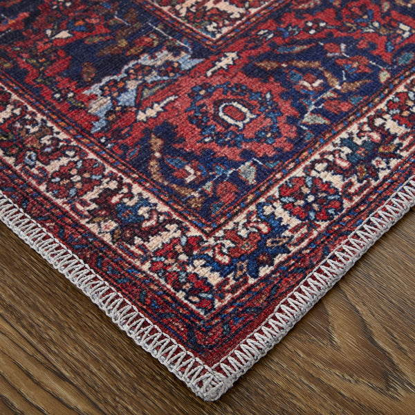 Feizy Rugs Rawlins Vintage-inspired Polyester Medallion Rug – Antique Charm With Intricate Patterns & Warm Hues Red,Blue,Tan Polyester Rln39hdfrednvyc07