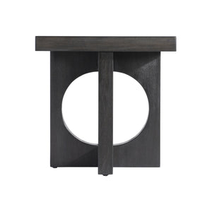 Bernhardt Bernhardt Micah Side Table — Wire-Brushed White Oak, Black Truffle Finish, Sculptural Geometric Accent (24"W X 24"H) 557121