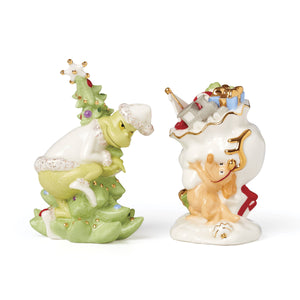 Lenox Merry Grinchmas Salt & Pepper Set Green, IVORY PORCELAIN 896340