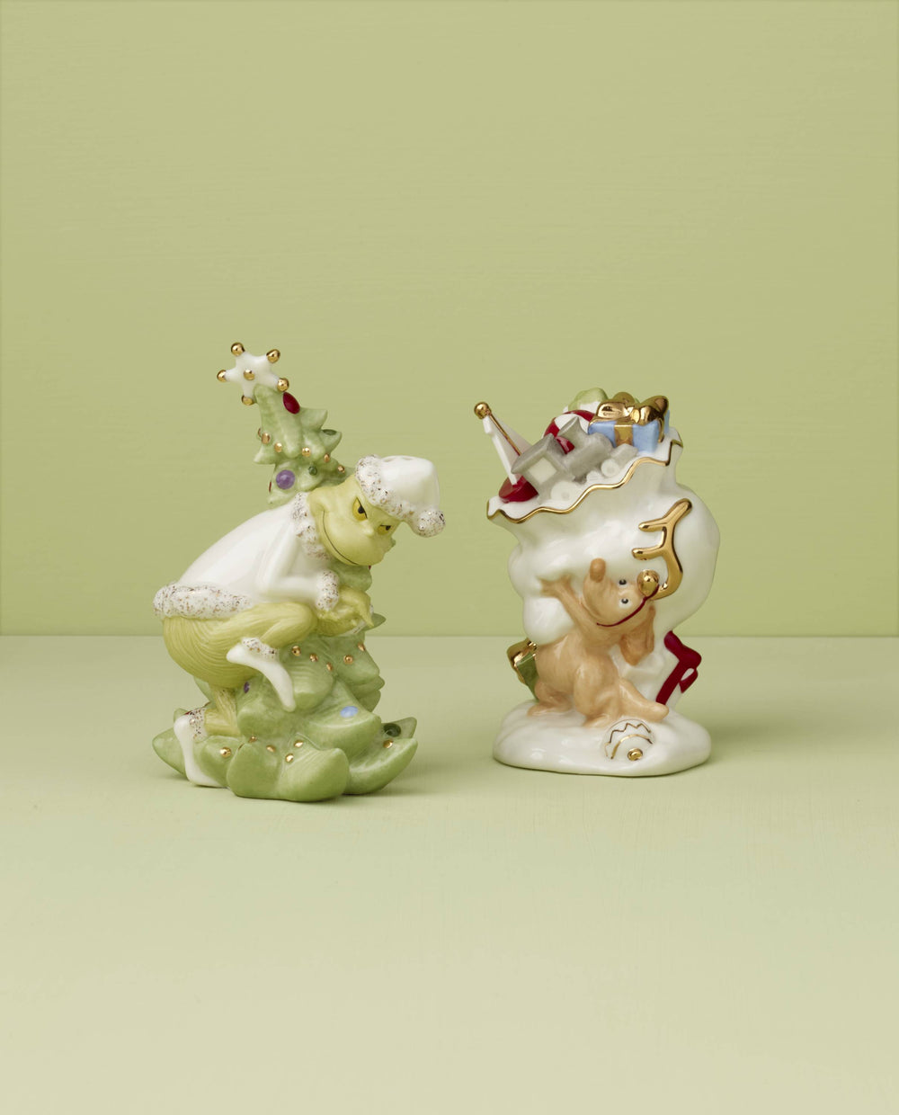 Lenox Merry Grinchmas Salt & Pepper Set Green, IVORY PORCELAIN 896340