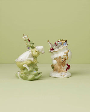 Lenox Merry Grinchmas Salt & Pepper Set Green, IVORY PORCELAIN 896340
