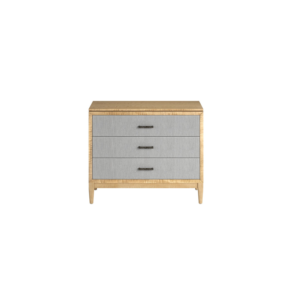A.R.T. Furniture Loft 3 Drawer Bedside Chest In Figured Maple With Textured Gray Fabric – Stylish And Functional Storage Gray Material(S), Poplar,Rubberwood,Fabric 335148-1911