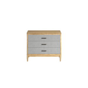 A.R.T. Furniture Loft 3 Drawer Bedside Chest In Figured Maple With Textured Gray Fabric – Stylish And Functional Storage Gray Material(S), Poplar,Rubberwood,Fabric 335148-1911