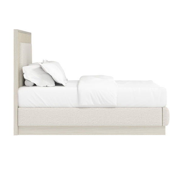 Cotiere Modern Upholstered Panel Bed - Vintage-Inspired Design with Cream Headboard & Neutral Frame