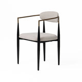 VIG Furniture Modrest Buchtel - Mid-Century Modern Light Grey + Gold Arm + Black Dining Chair VGDWJ1312-GRY