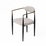 VIG Furniture Modrest Buchtel - Mid-Century Modern Light Grey + Gold Arm + Black Dining Chair VGDWJ1312-GRY