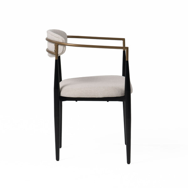 VIG Furniture Modrest Buchtel - Mid-Century Modern Light Grey + Gold Arm + Black Dining Chair VGDWJ1312-GRY