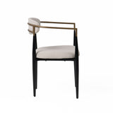 VIG Furniture Modrest Buchtel - Mid-Century Modern Light Grey + Gold Arm + Black Dining Chair VGDWJ1312-GRY