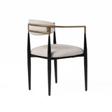 VIG Furniture Modrest Buchtel - Mid-Century Modern Light Grey + Gold Arm + Black Dining Chair VGDWJ1312-GRY