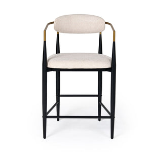 VIG Furniture Modrest Buchtel - Mid-Century Modern Light Grey + Gold Arm + Black Counter Chair VGDWJ1313-GRY