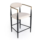 VIG Furniture Modrest Buchtel - Mid-Century Modern Light Grey + Gold Arm + Black Counter Chair VGDWJ1313-GRY