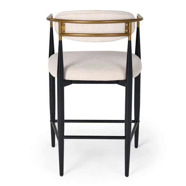 VIG Furniture Modrest Buchtel - Mid-Century Modern Light Grey + Gold Arm + Black Counter Chair VGDWJ1313-GRY